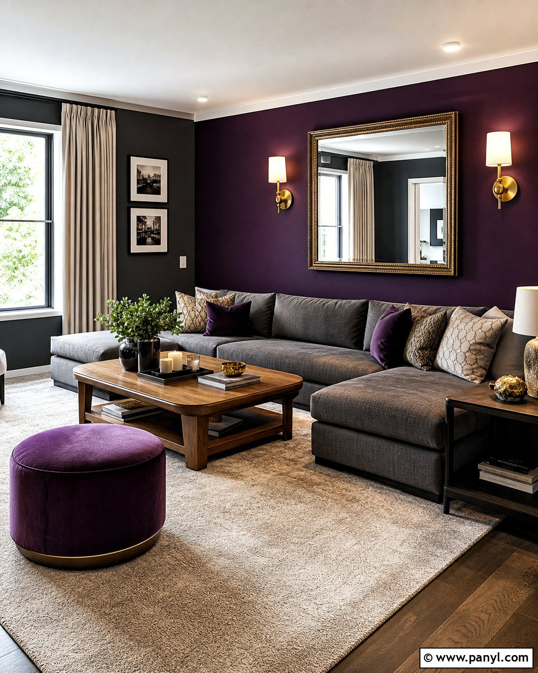 Dark Purple And Charcoal Grey Living Room - 20 purple and grey living room ideas