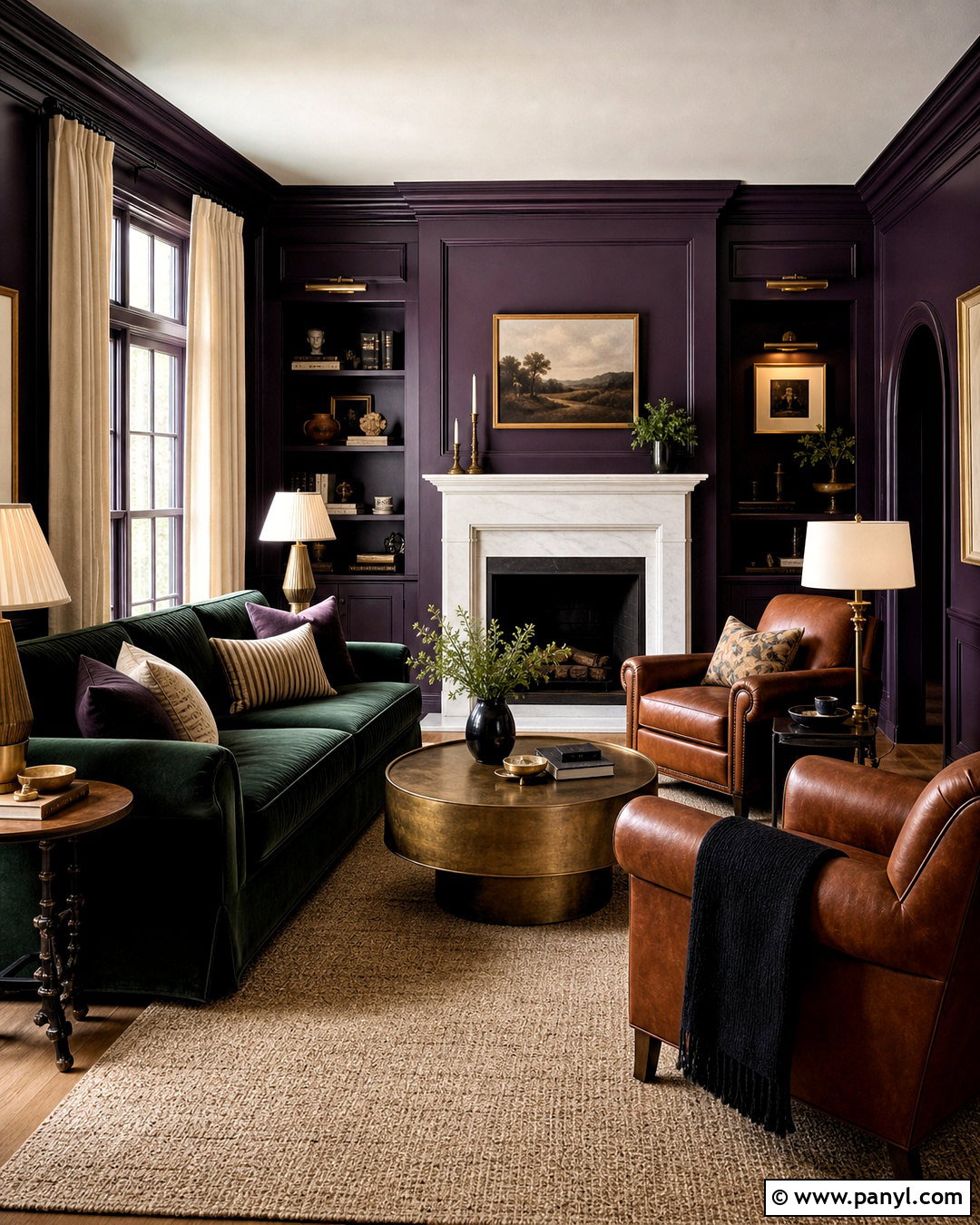 Dark Purple And Forest Green Living Room - 20 purple and green living room ideas