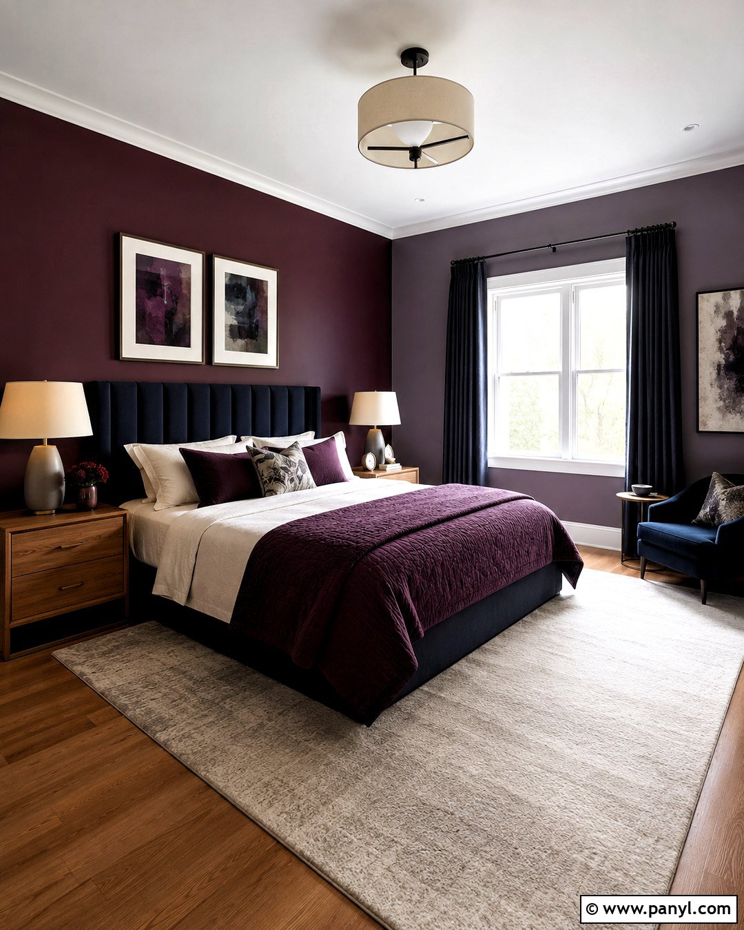 Dark Purple And Navy Bedroom - 20 dark purple bedroom ideas