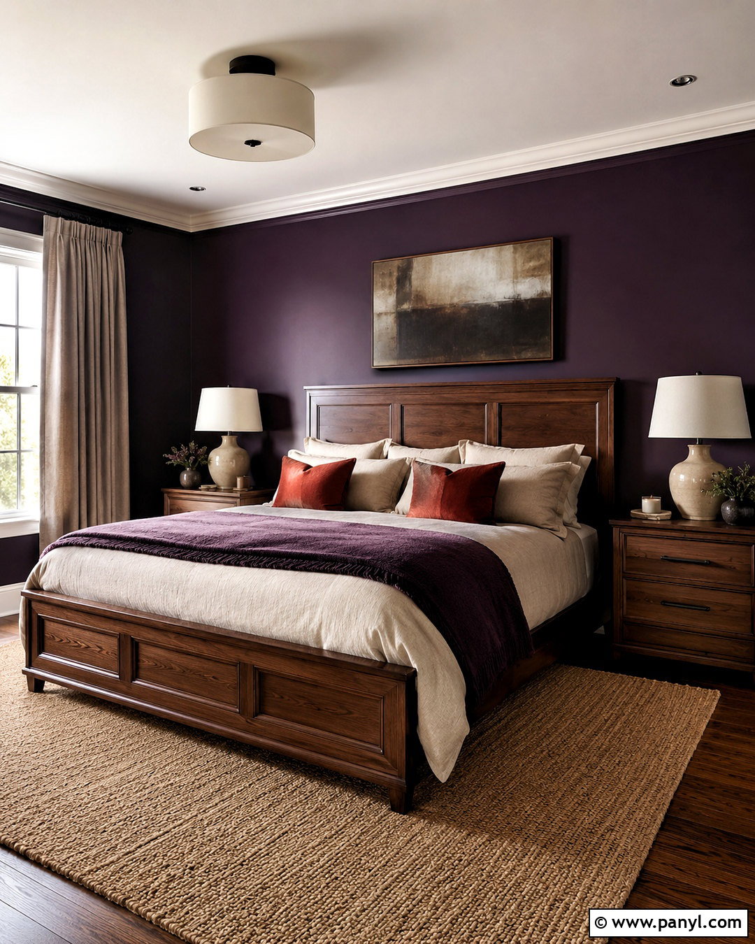 Dark Purple And Walnut Bedroom - 20 dark purple bedroom ideas