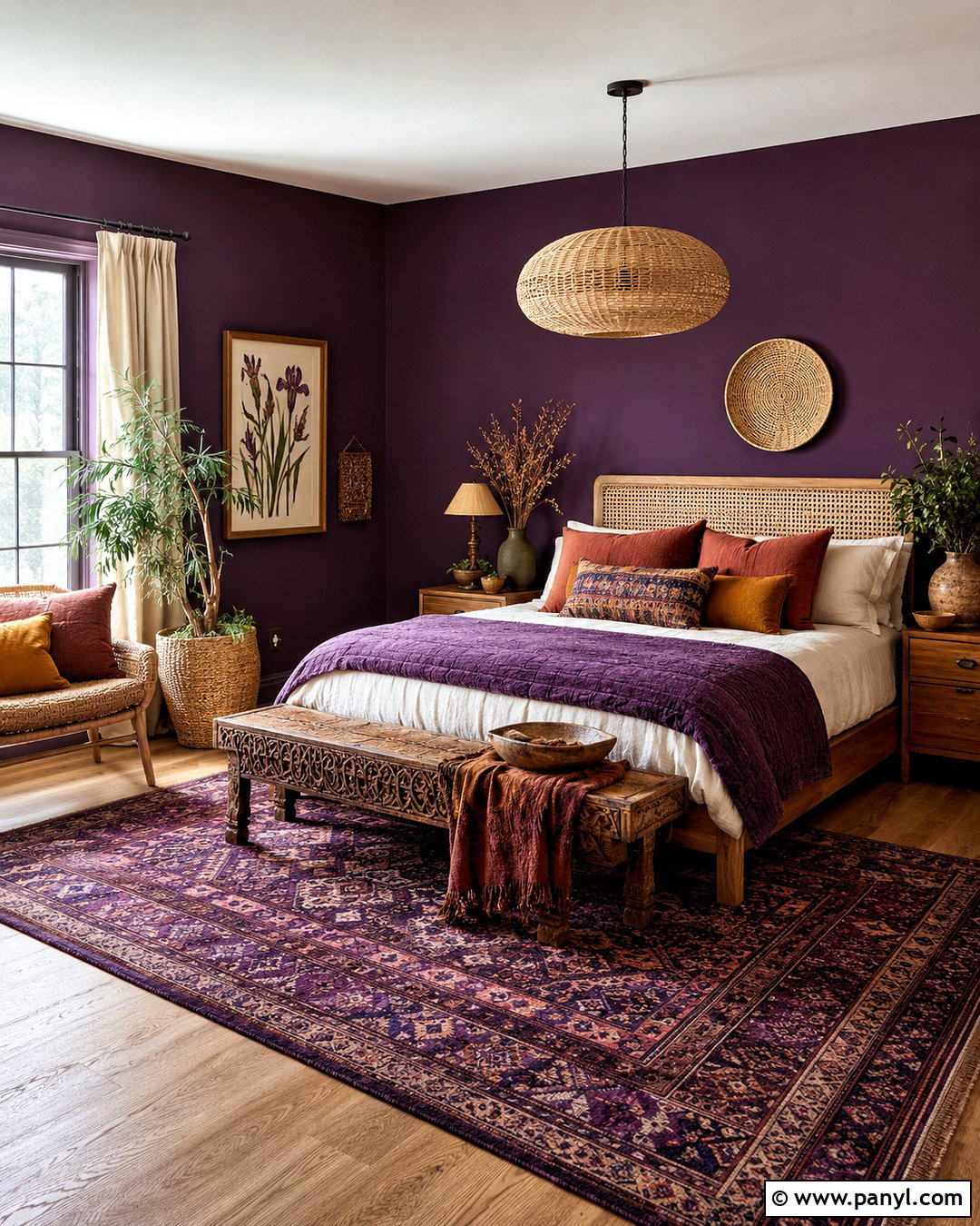 Dark Purple Boho Bedroom - 20 moody purple bedroom ideas