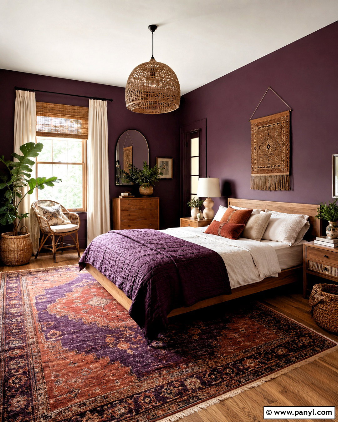 Dark Purple Boho Bedroom - 20 dark purple bedroom ideas