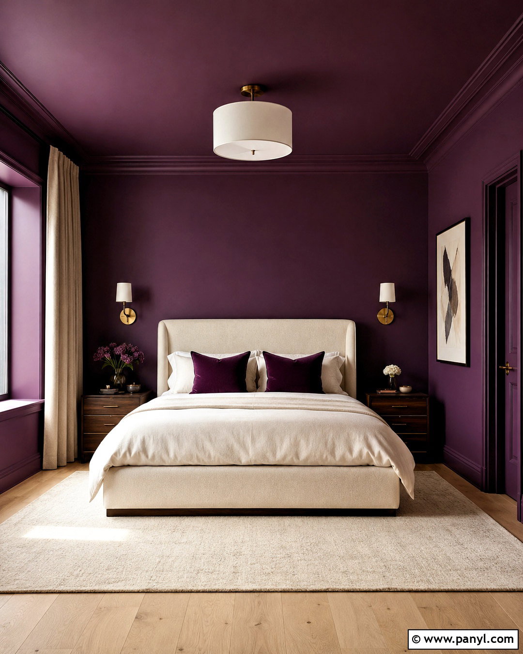 Dark Purple Color Drenched Bedroom - 20 dark purple bedroom ideas