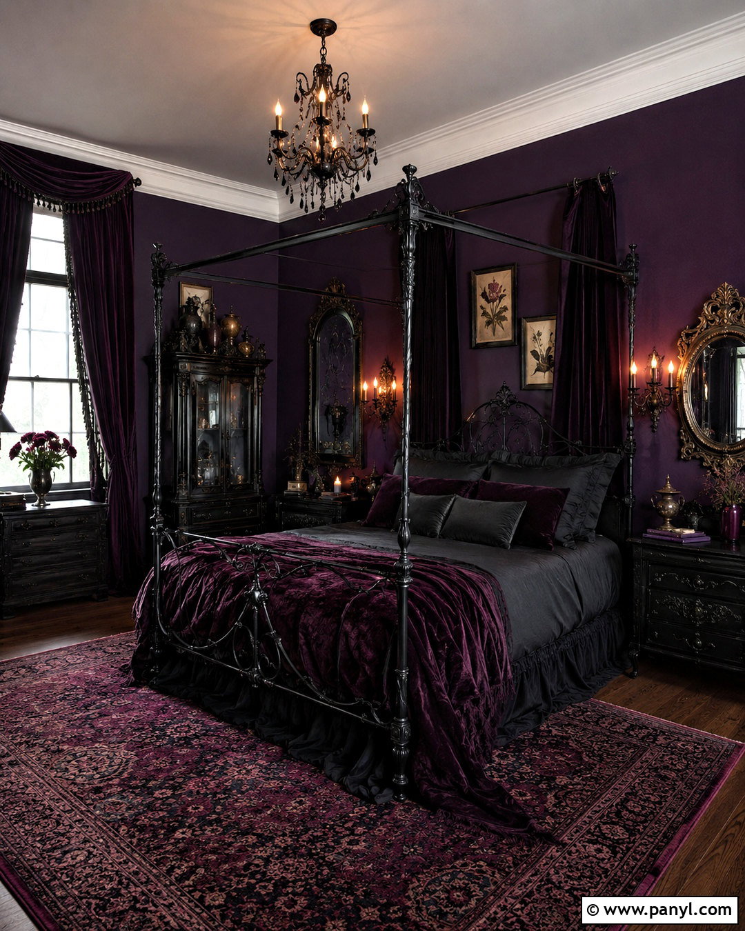 Dark Purple Gothic Bedroom - 20 dark purple room aesthetic ideas