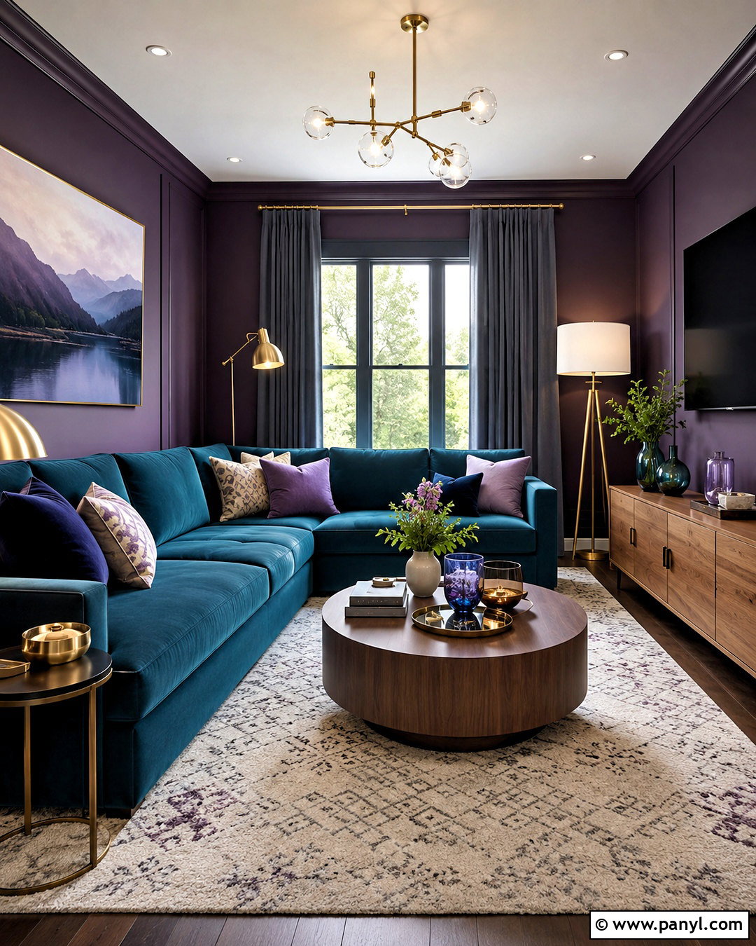 Dark Purple Living Room With Teal - 20 dark purple living room ideas