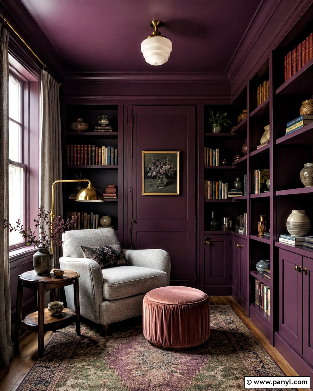 Dark Purple Reading Room - 20 dark painted rooms