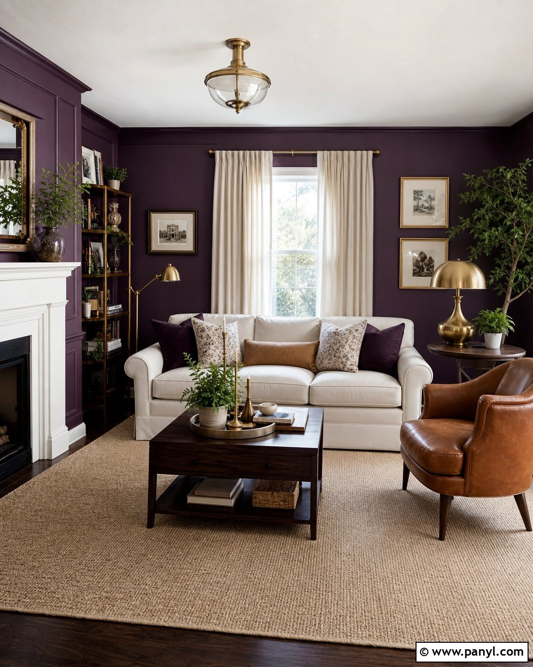 Dark Purple Walls With Cream Furniture - 35 Dark Purple Walls