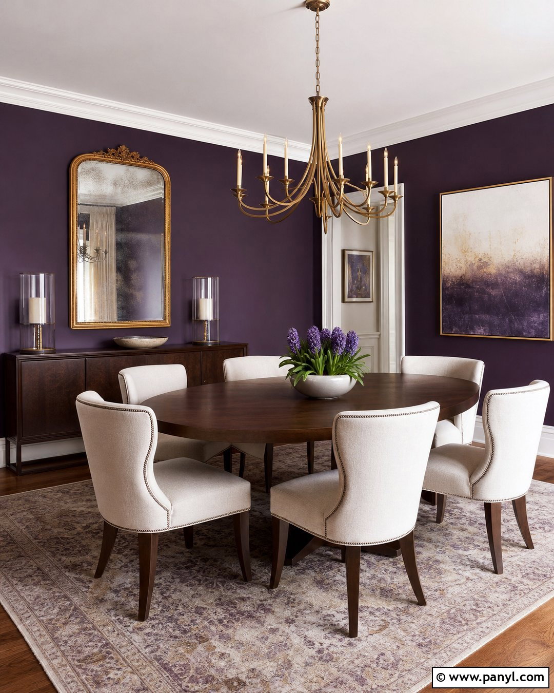 Dark Purple Walls With Gold Accents - 35 Dark Purple Walls