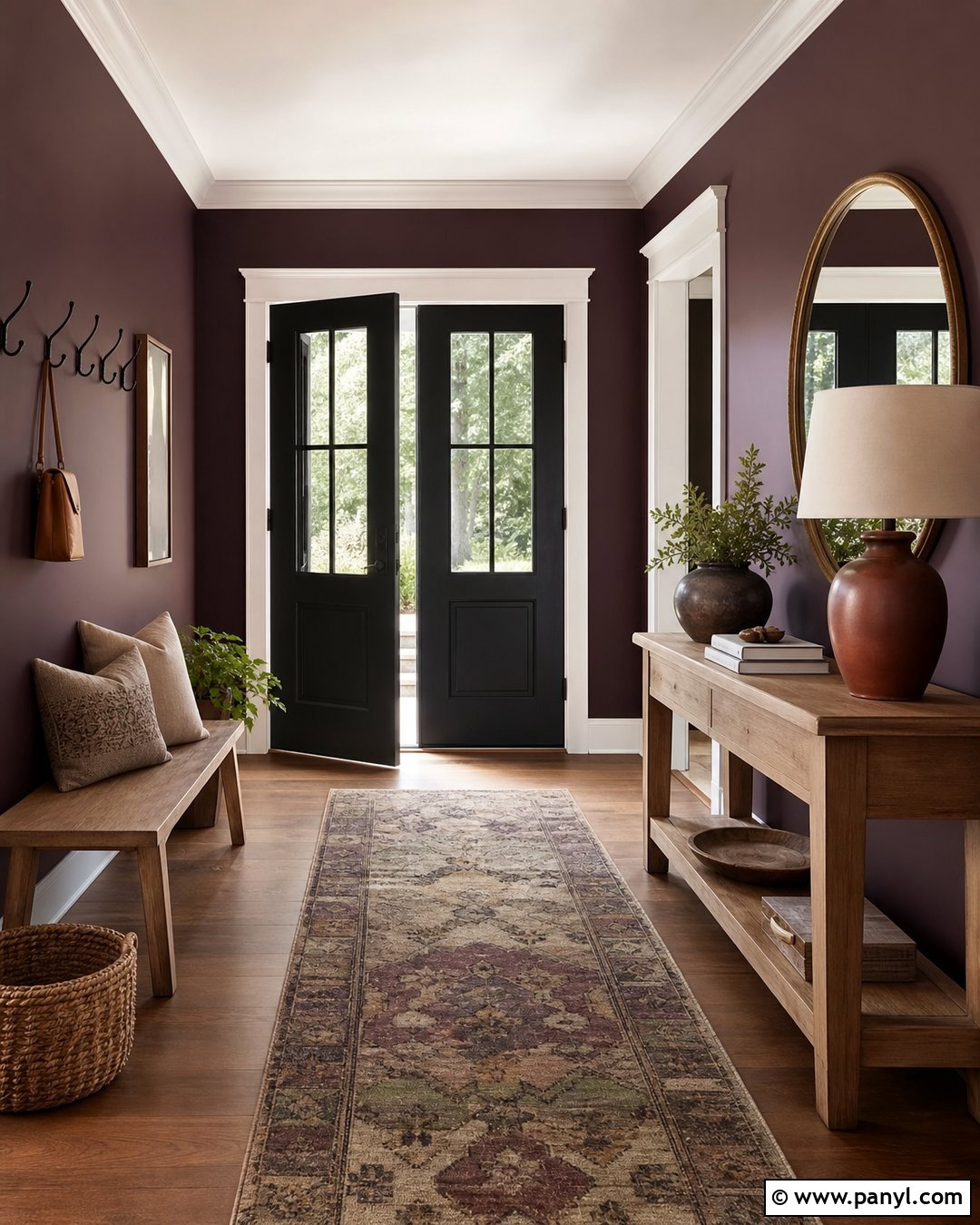 Dark Purple Walls With Terracotta Decor - 35 Dark Purple Walls