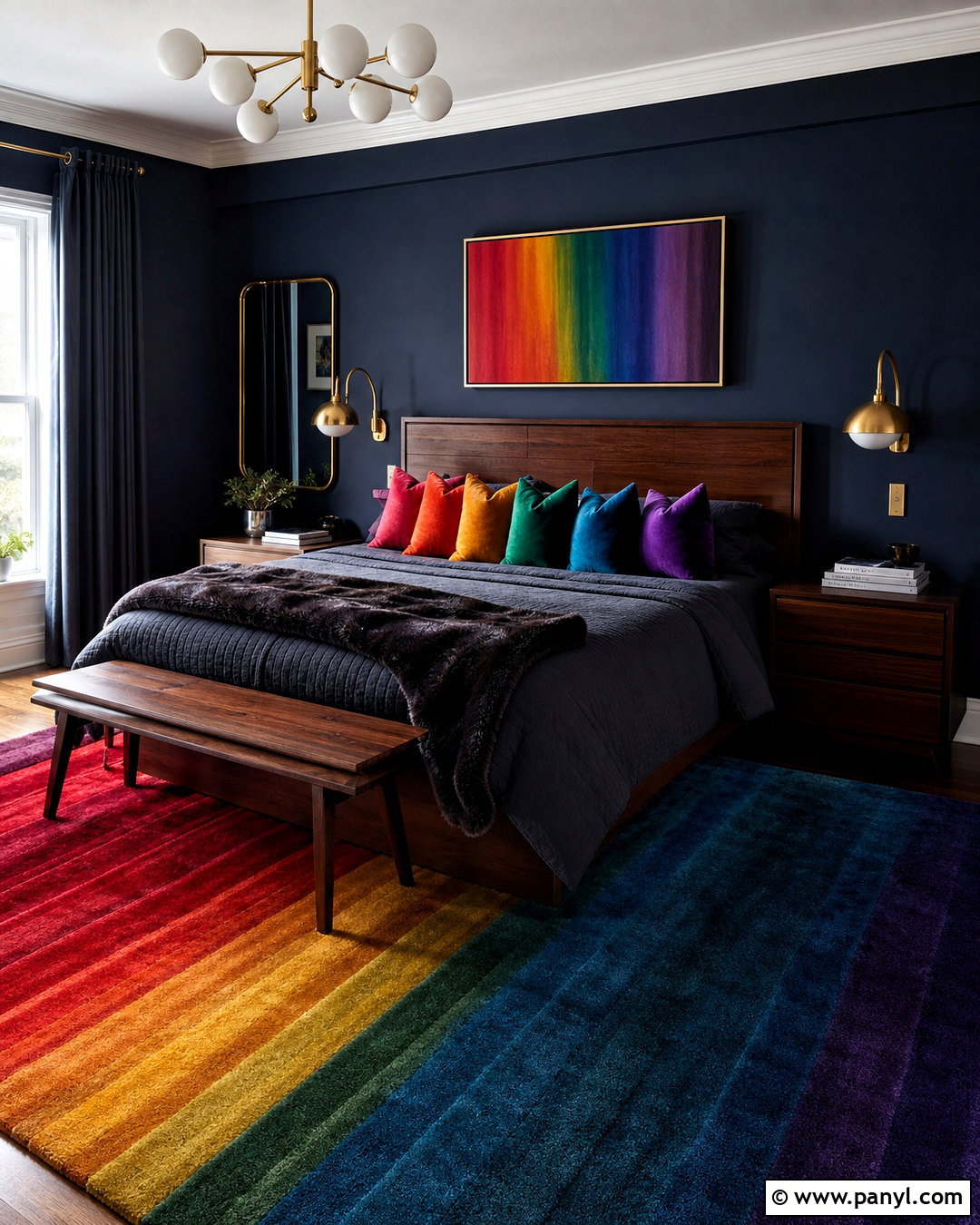 Dark Rainbow Bedroom - 20 rainbow room aesthetic ideas
