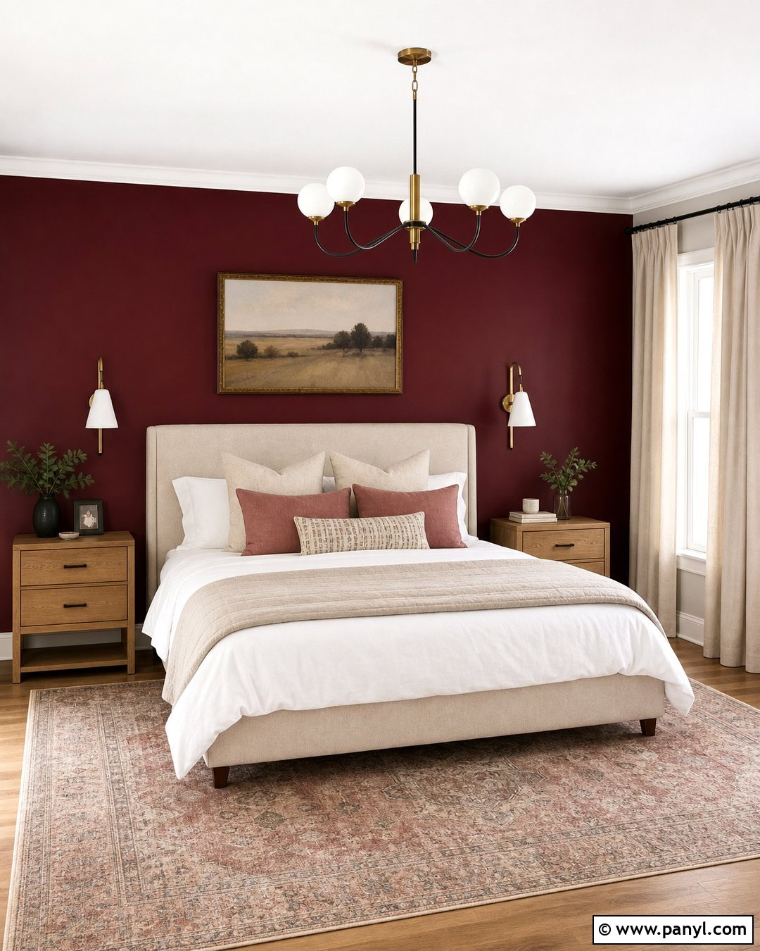 Dark Red Accent Wall Bedroom - 25 Red Accent Walls