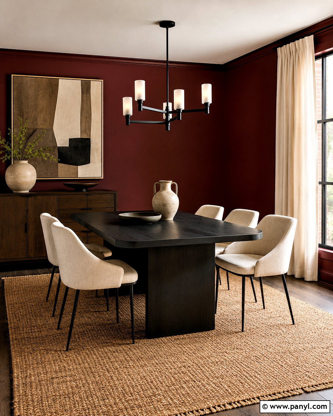 Dark Red And Black Dining Room - 20 dark red room ideas