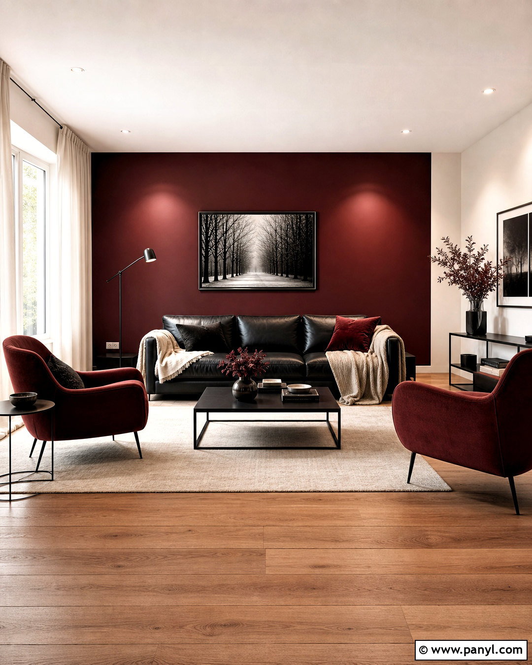 Dark Red And Black Living Room - 20 dark red living room ideas