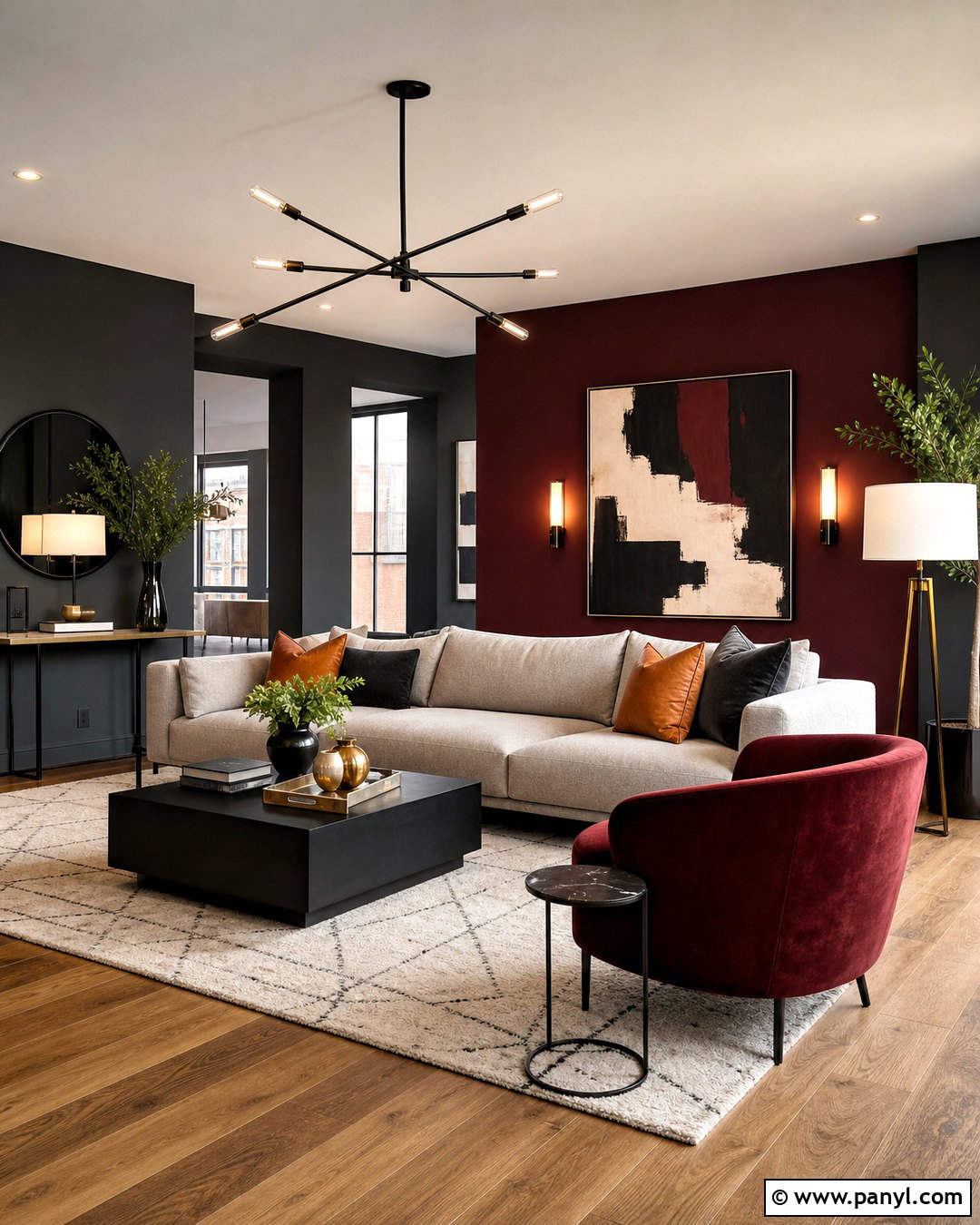 Dark Red And Charcoal Living Room - 20 dark red living room ideas