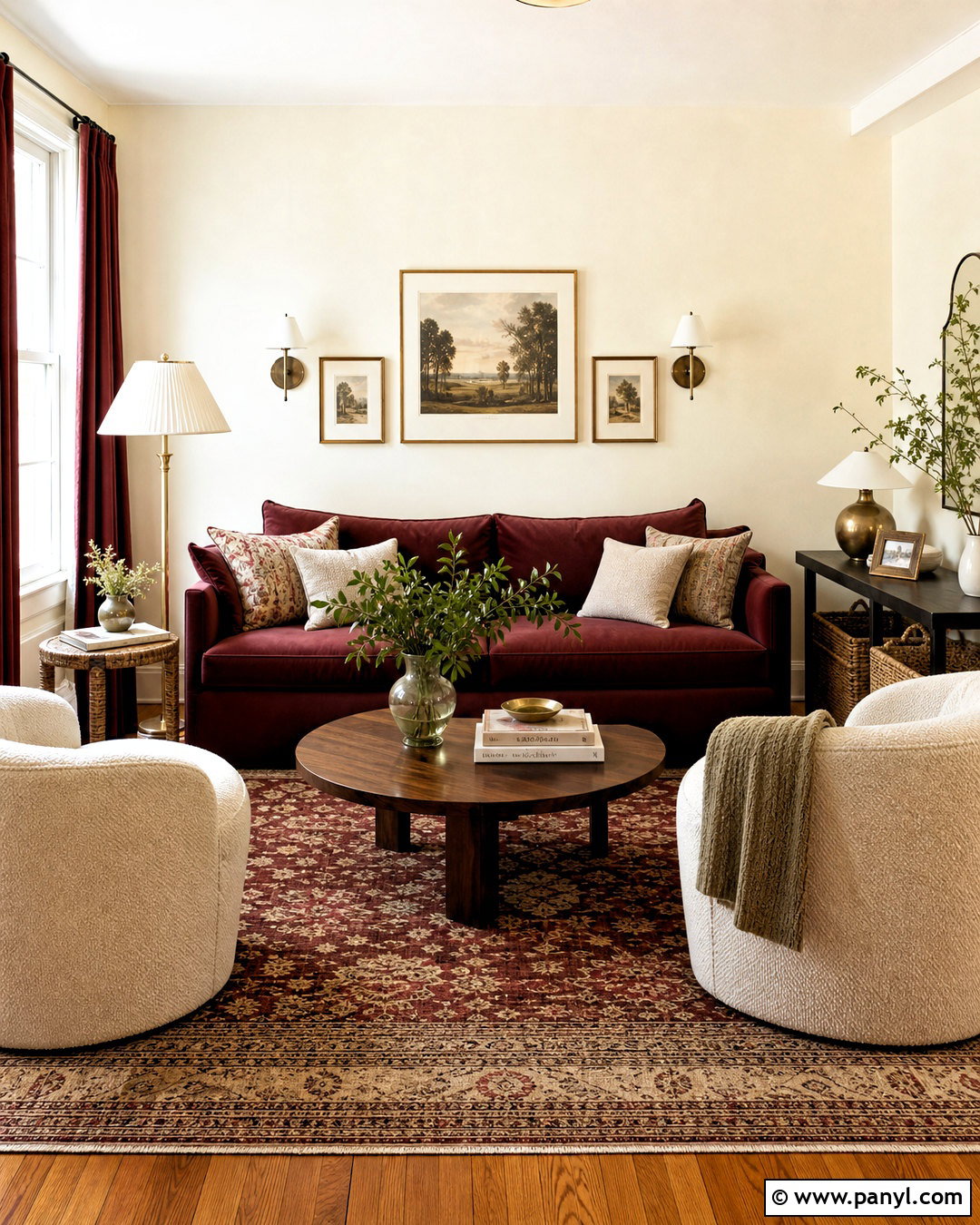 Dark Red And Cream Living Room - 20 dark red living room ideas