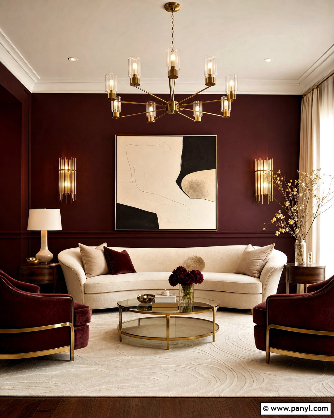 Dark Red And Gold Living Room - 20 dark red living room ideas