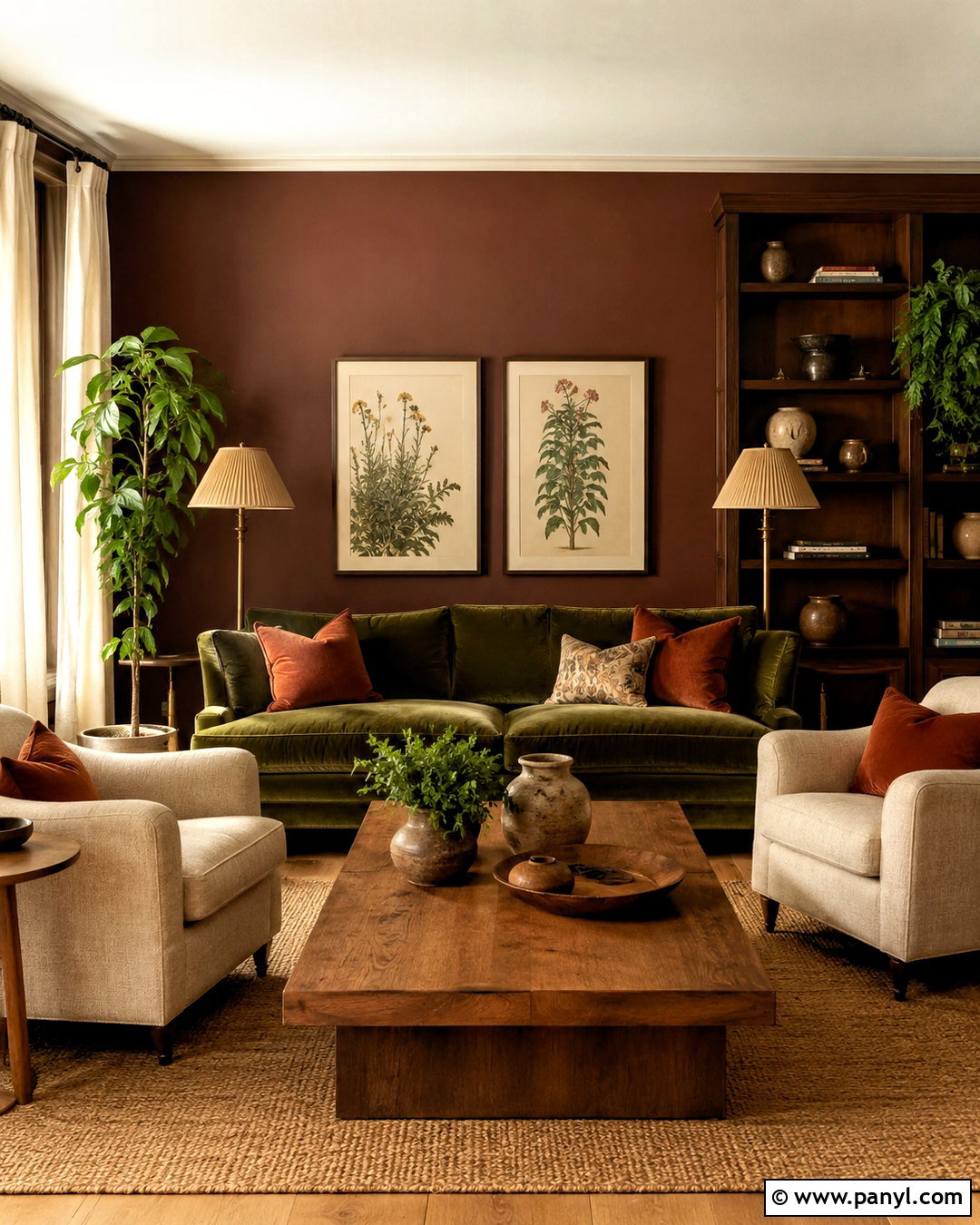 Dark Red And Olive Green Living Room - 20 dark red room ideas