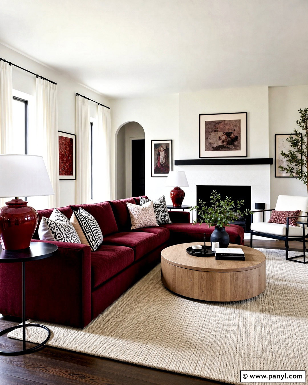 Dark Red And White Living Room - 20 dark red living room ideas
