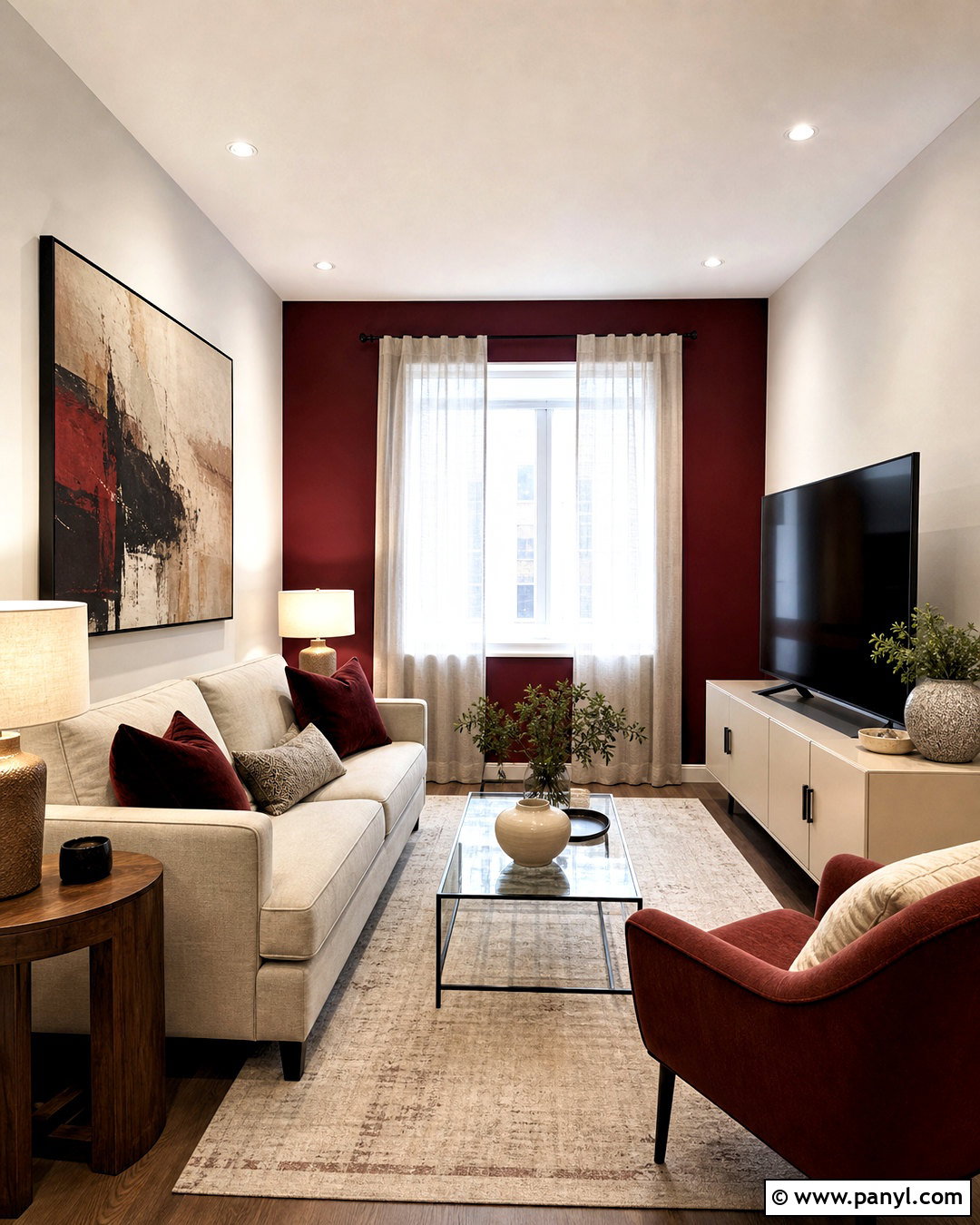 Dark Red Apartment Living Room - 20 dark red interior ideas