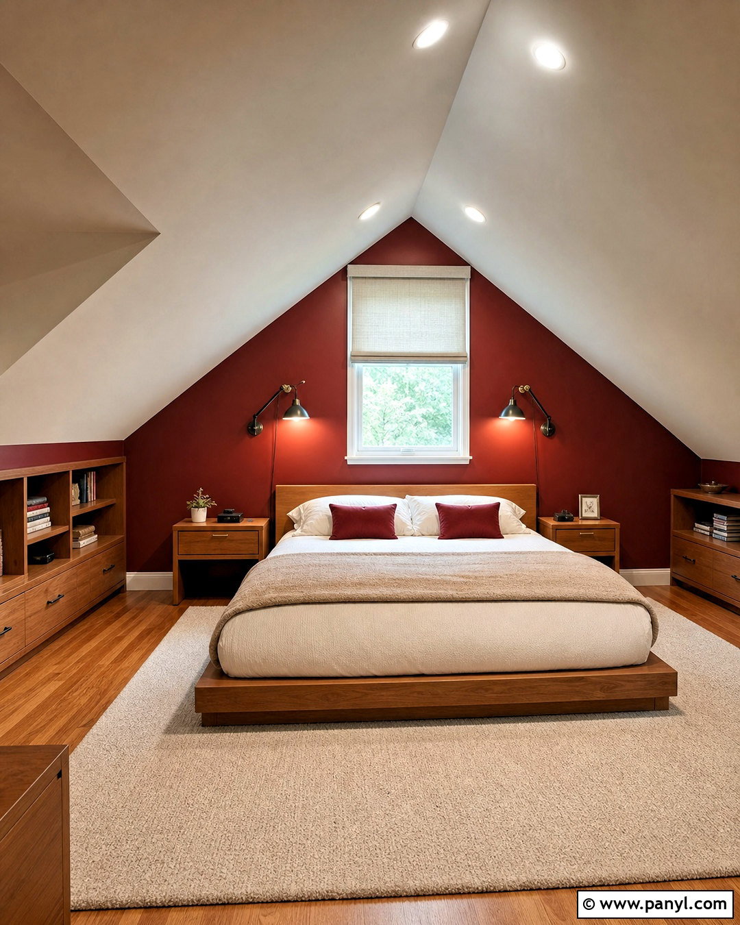 Dark Red Attic Bedroom - 20 dark red bedroom ideas