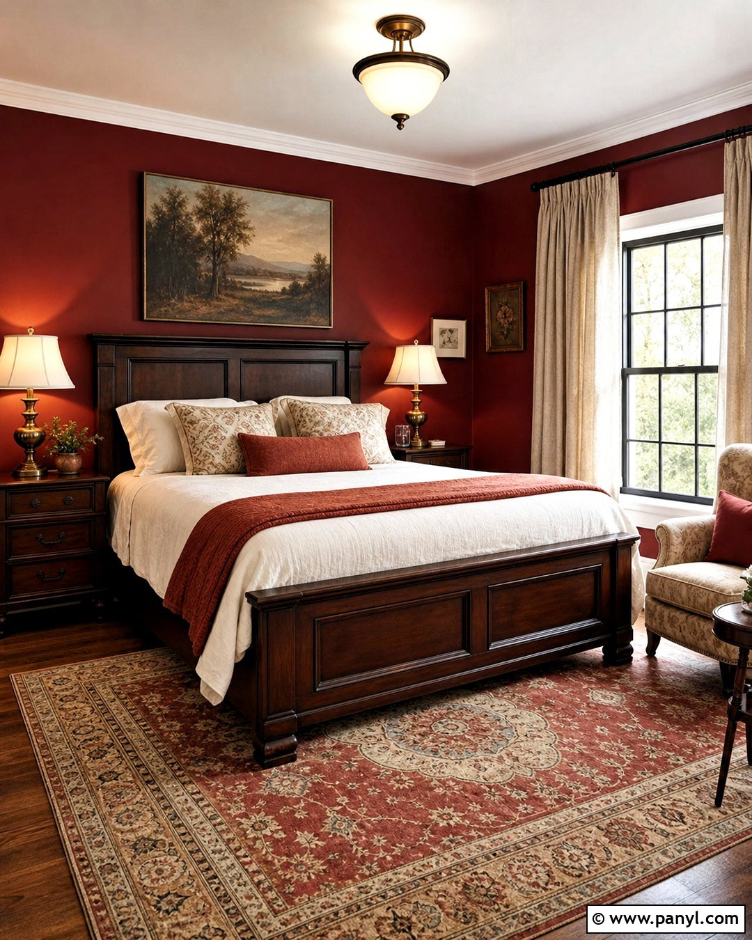 Dark Red Bedroom With Dark Wood - 20 dark red bedroom ideas