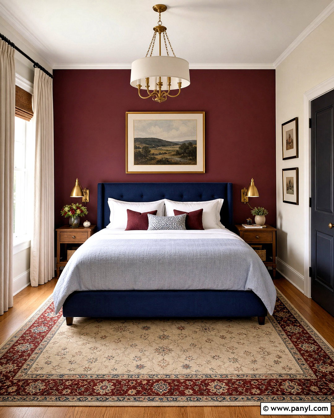Dark Red Bedroom With Navy Blue - 20 dark red bedroom ideas