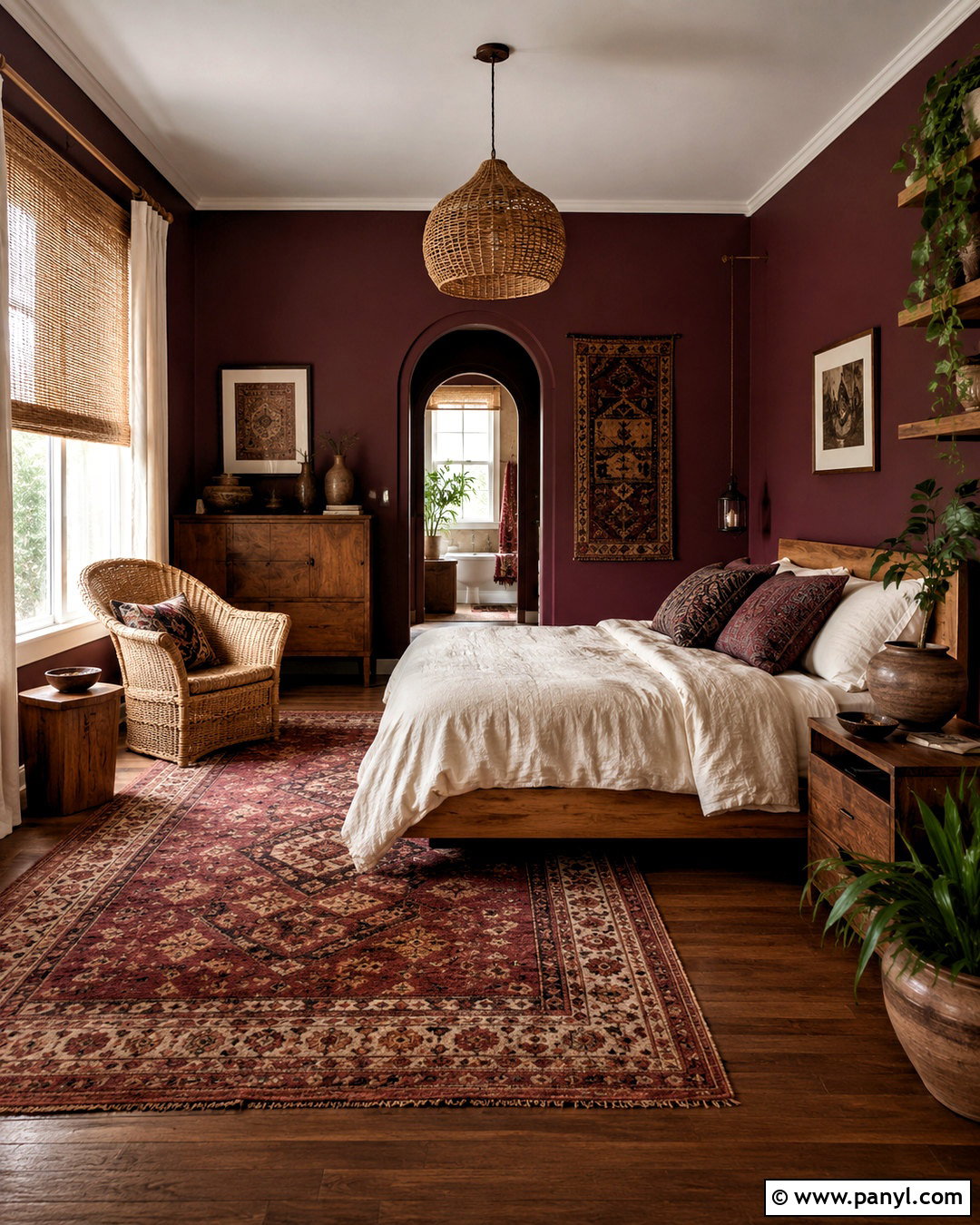 Dark Red Boho Room - 20 dark red room aesthetic ideas
