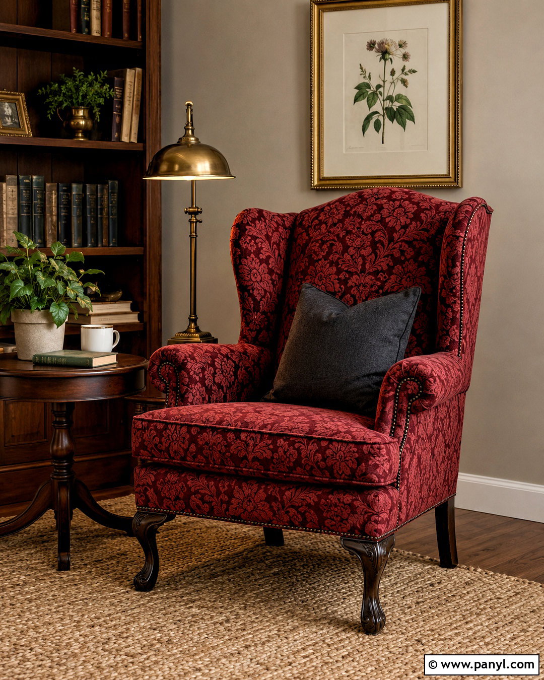 Dark Red Damask Accent Chair - 20 dark red damask fabric ideas