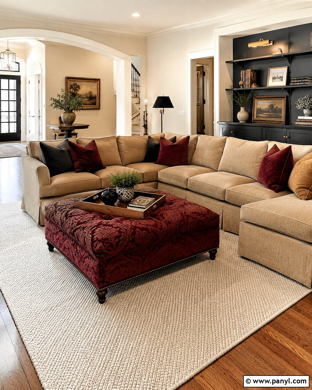 Dark Red Damask Ottoman - 20 dark red damask fabric ideas