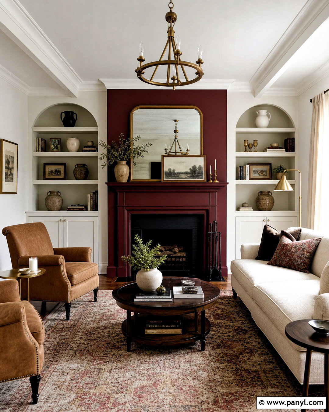 Dark Red Fireplace Living Room - 20 dark red living room ideas
