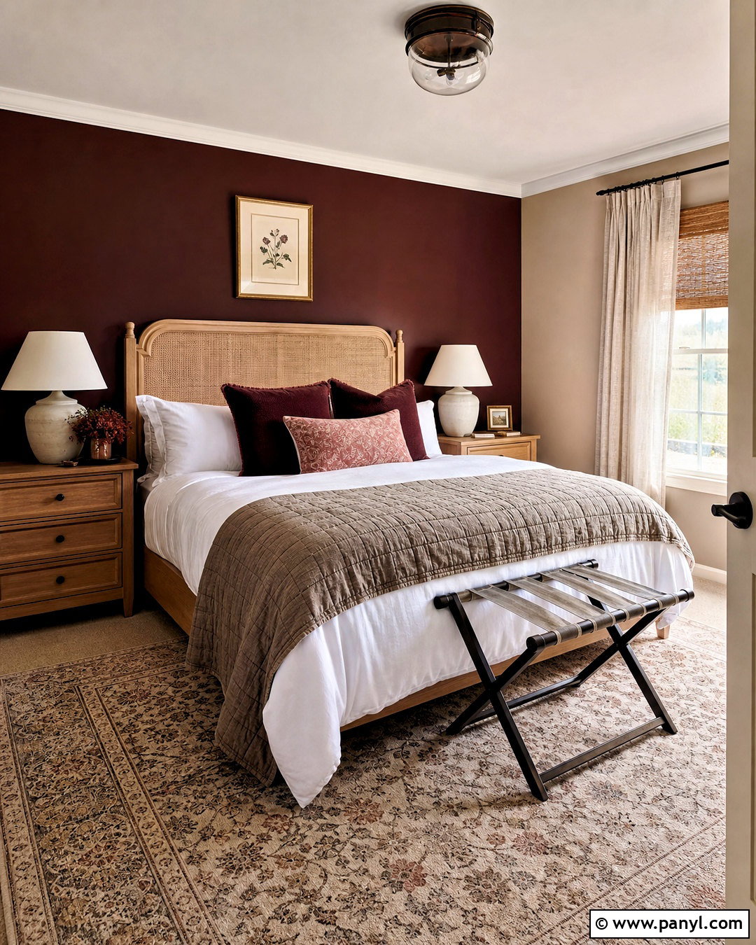 Dark Red Guest Bedroom - 20 dark red interior ideas