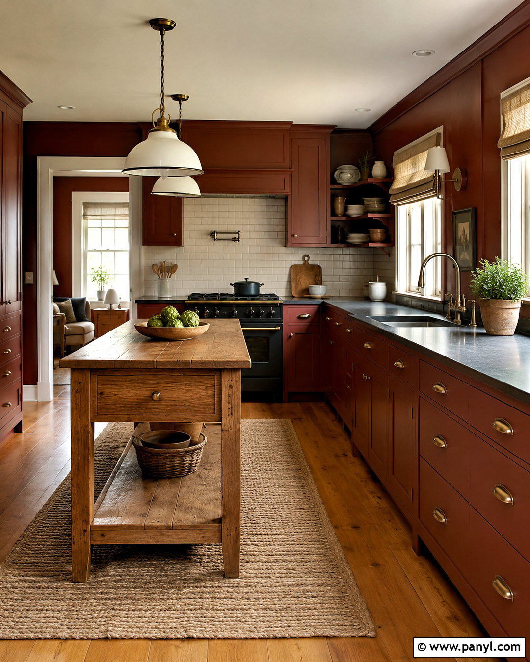 Dark Red Kitchen - 20 dark painted rooms