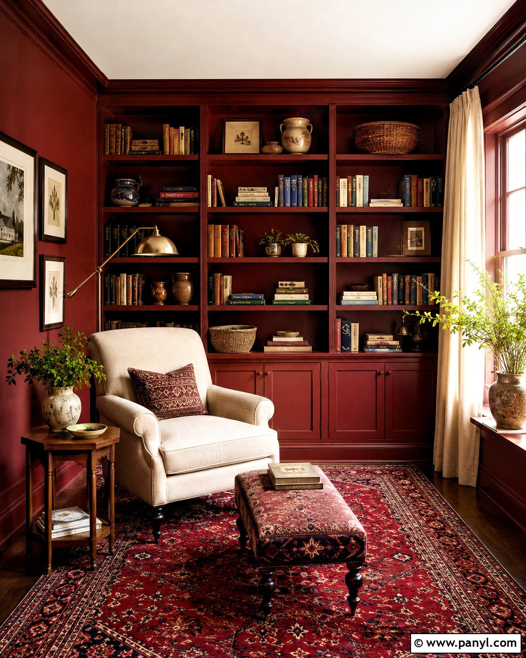 Dark Red Reading Room - 20 dark red room aesthetic ideas
