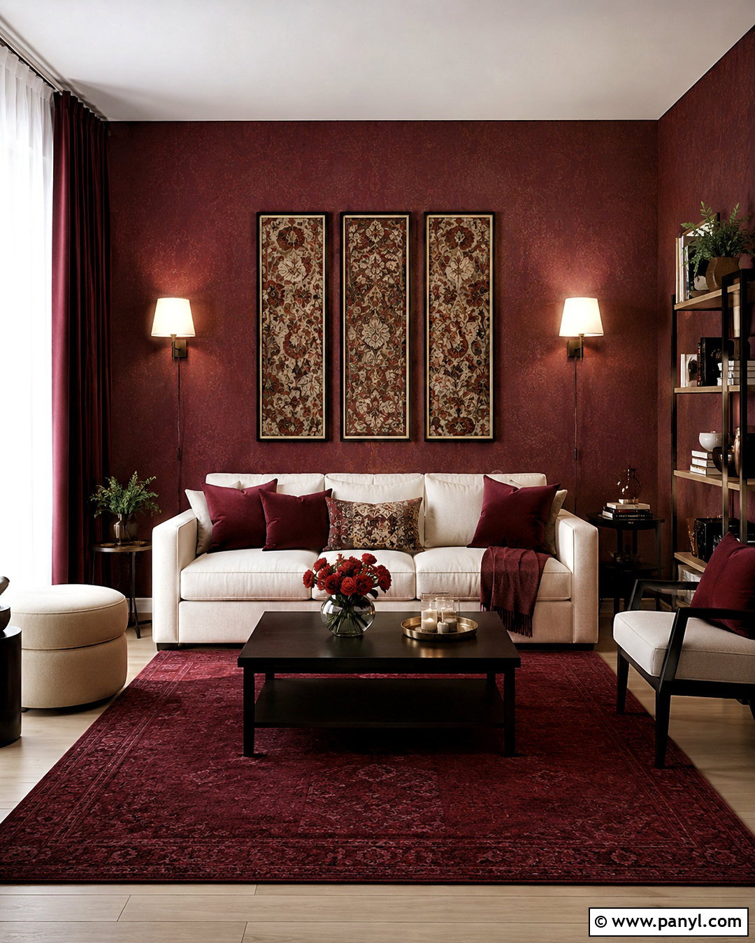 Dark Red Renter Friendly Room - 20 dark red room aesthetic ideas