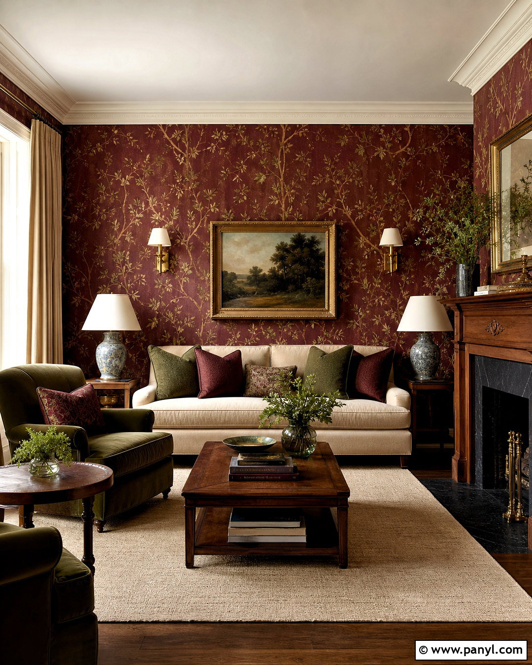 Dark Red Wallpaper Living Room - 20 dark red living room ideas