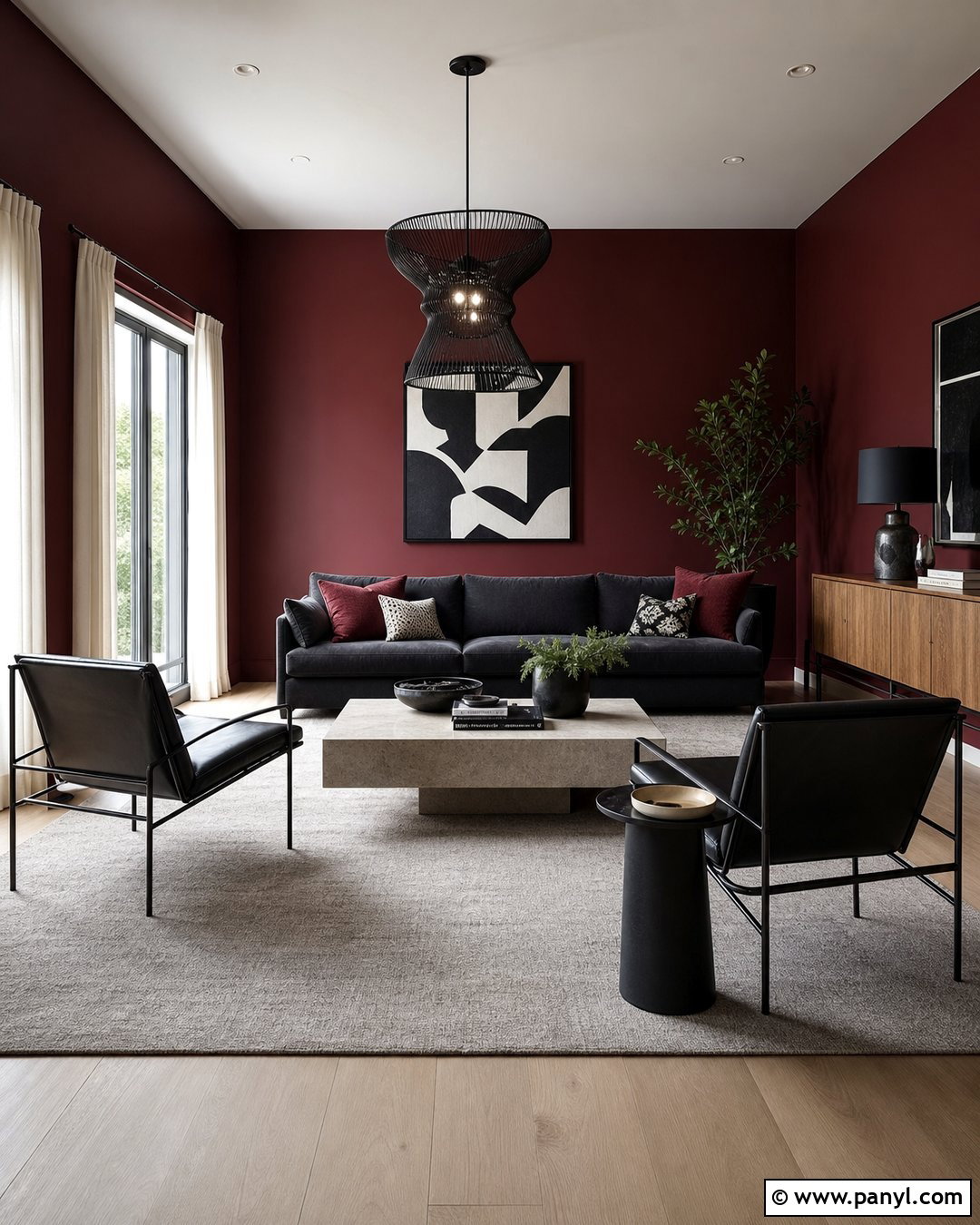 Dark Red Walls With Black Accents - 35 Dark Red Walls