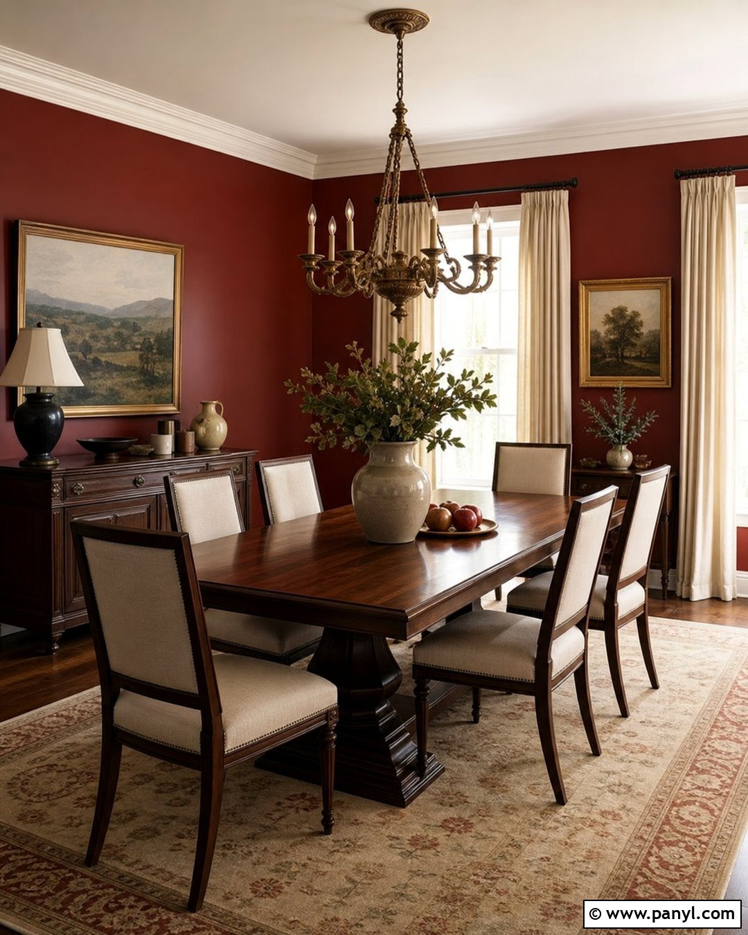 Dark Red Walls With Dark Wood Furniture - 35 Dark Red Walls