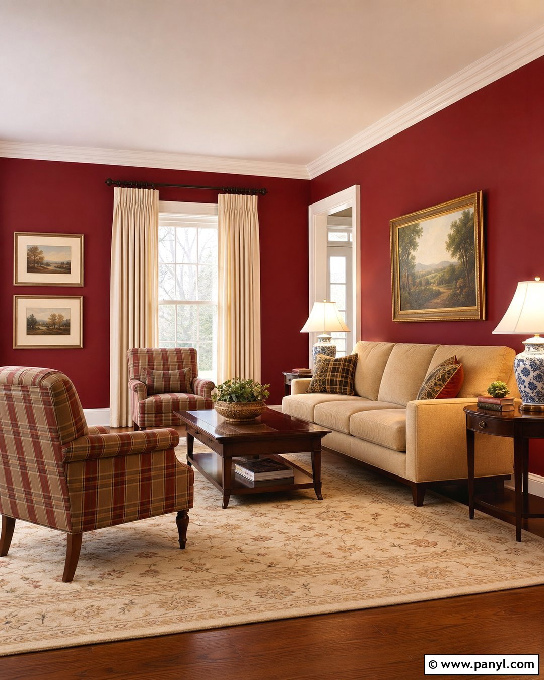 Dark Red Walls With White Trim - 35 Dark Red Walls
