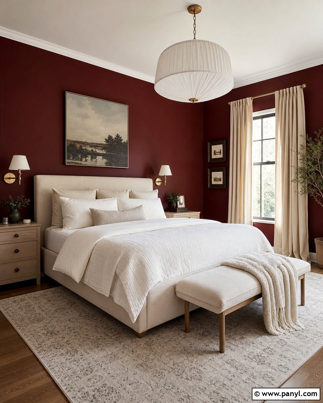 Dark Red Walls With a White Ceiling - 35 Dark Red Walls