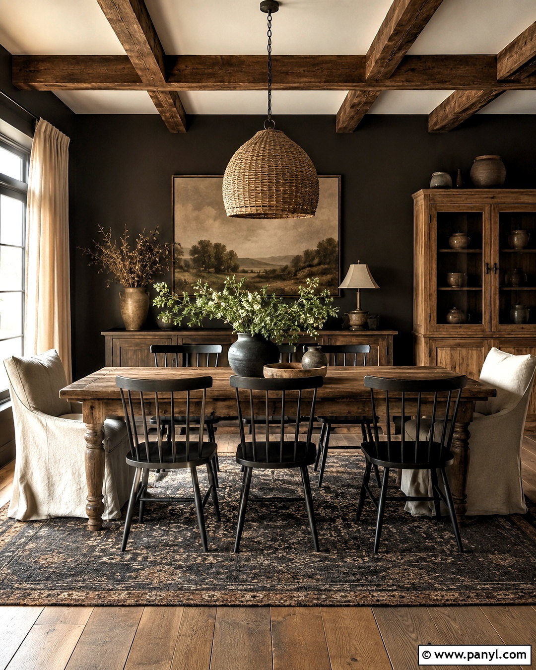 Dark Rustic Dining Room - 20 dark interiors
