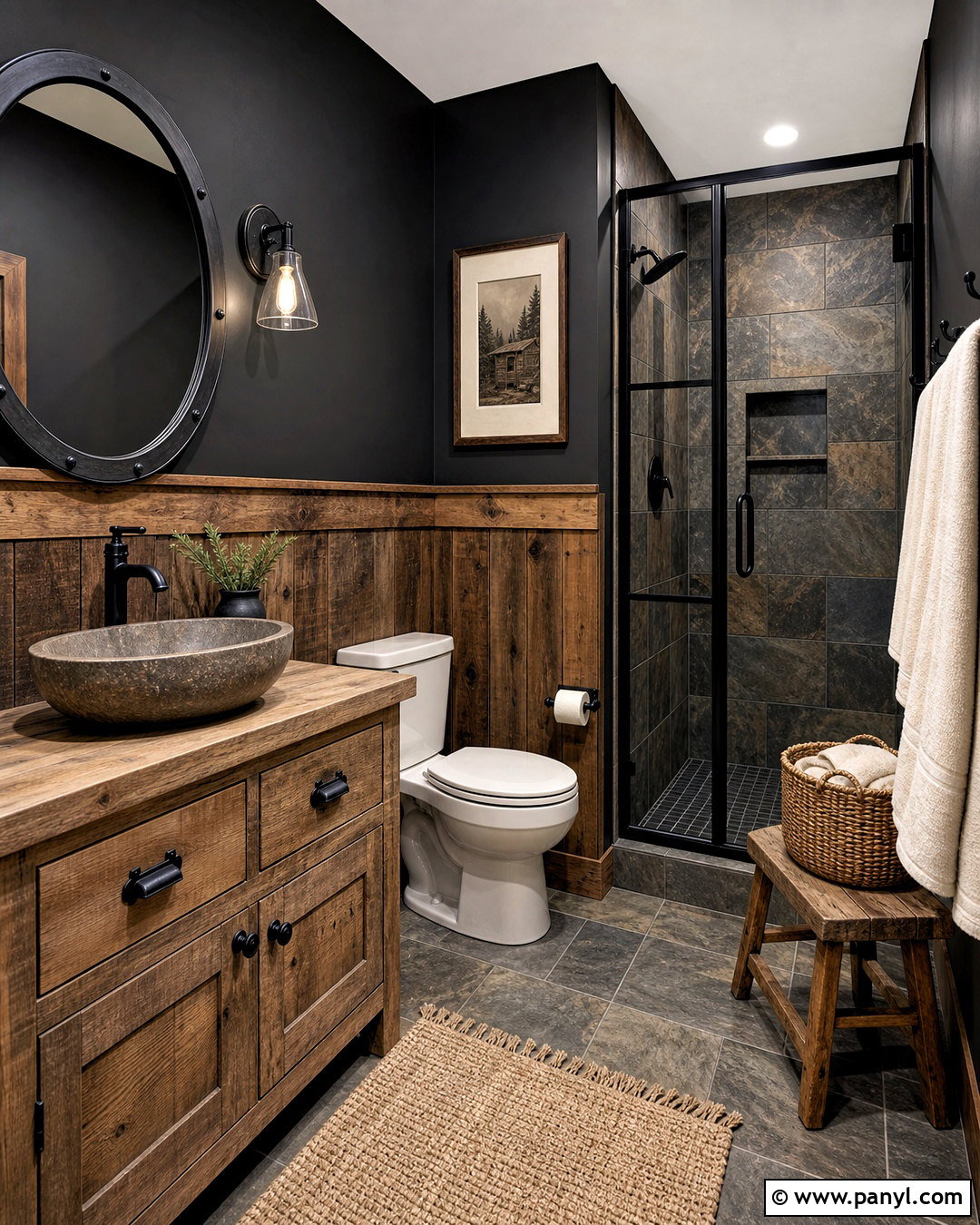 Dark Rustic Small Bathroom - 20 small moody bathroom ideas