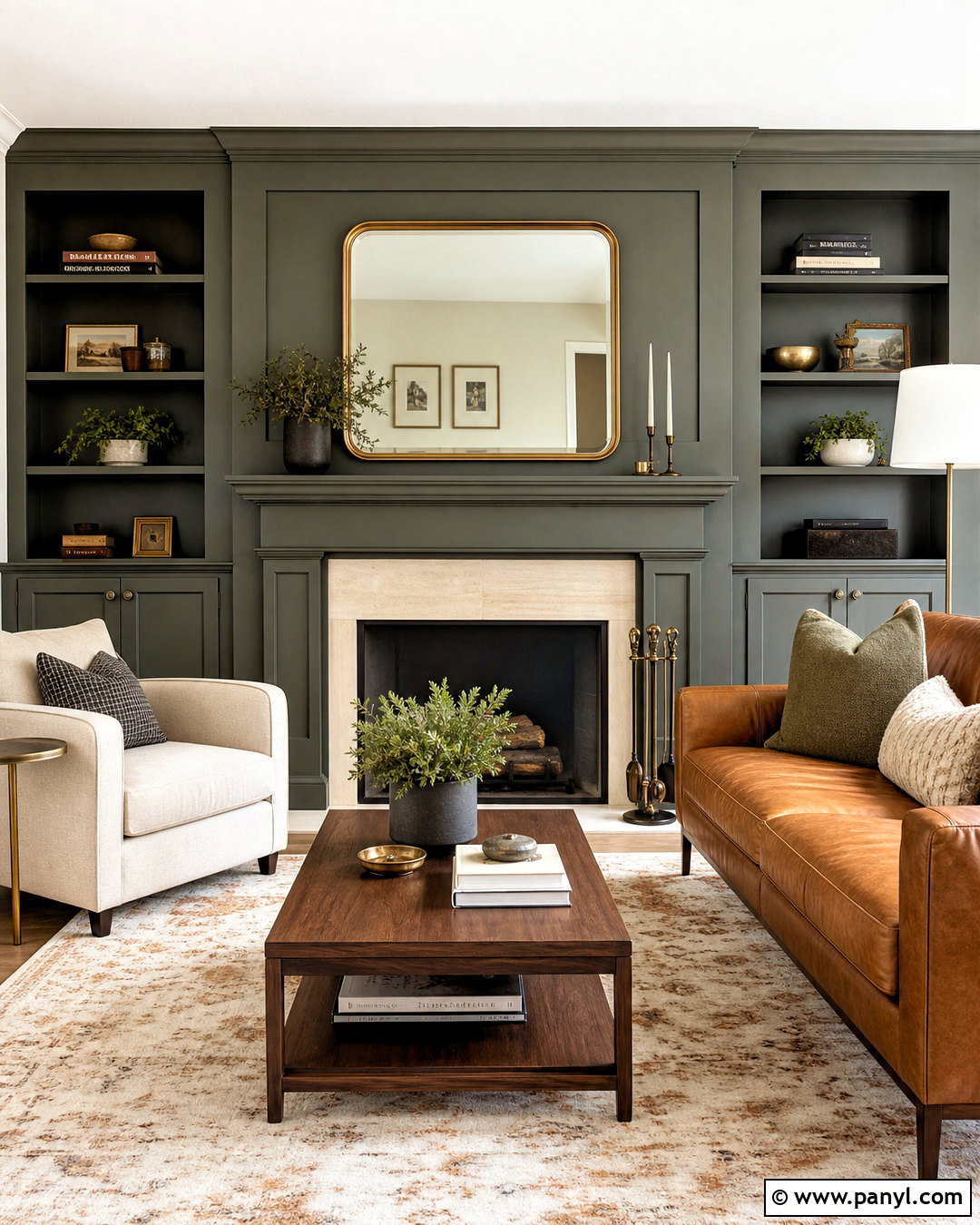 Dark Sage Fireplace Accent Wall - 20 sage accent wall ideas