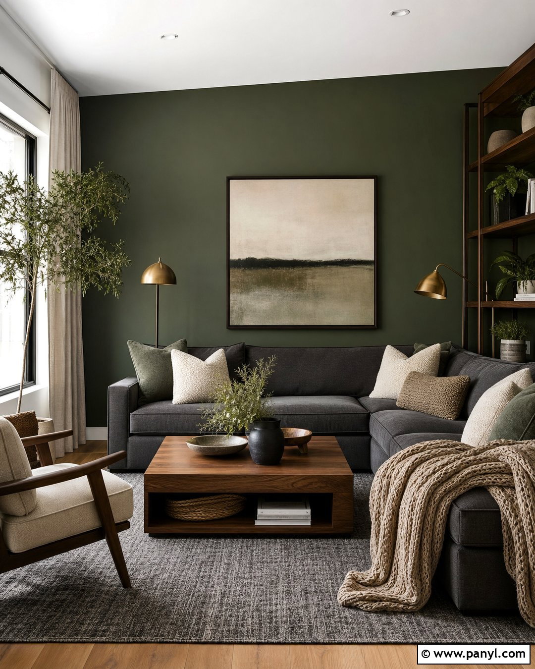 Dark Sage Green Accent Wall With Charcoal Grey - 20 Sage Green Accent Wall With Grey Ideas