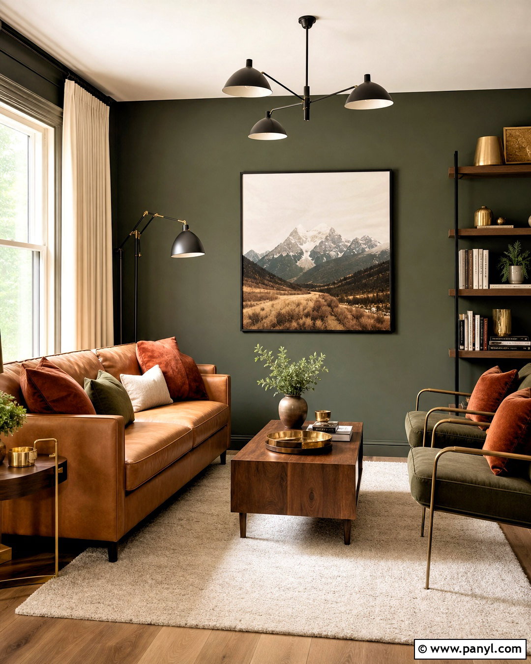 Dark Sage Green Feature Wall - 20 sage green feature wall ideas