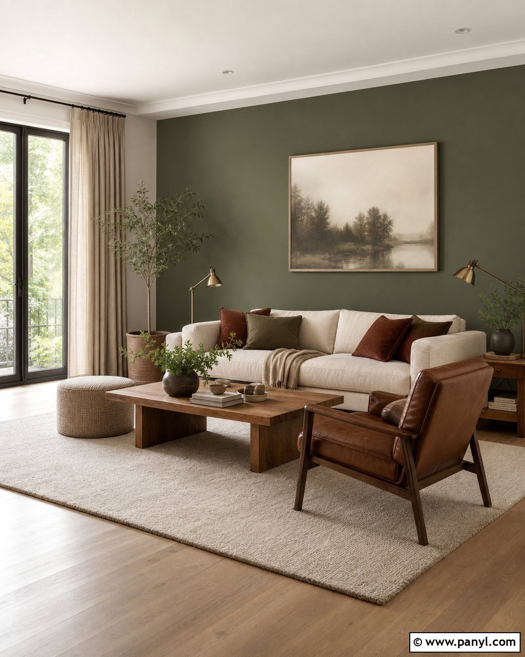 Dark Sage Green Feature Wall - 25 Sage Green Feature Wall Living Room Ideas