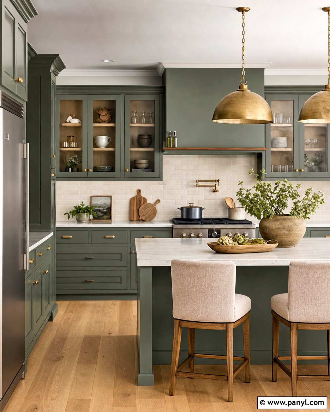 Dark Sage Green Kitchen With Wood Floors - 20 sage green kitchen ideas