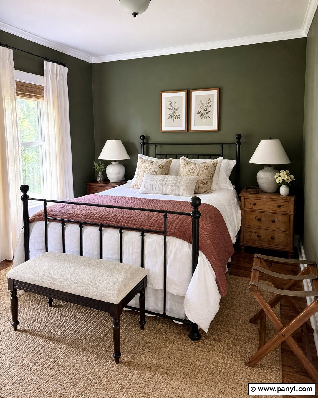 Dark Sage Guest Bedroom Walls - 35 dark wall colors