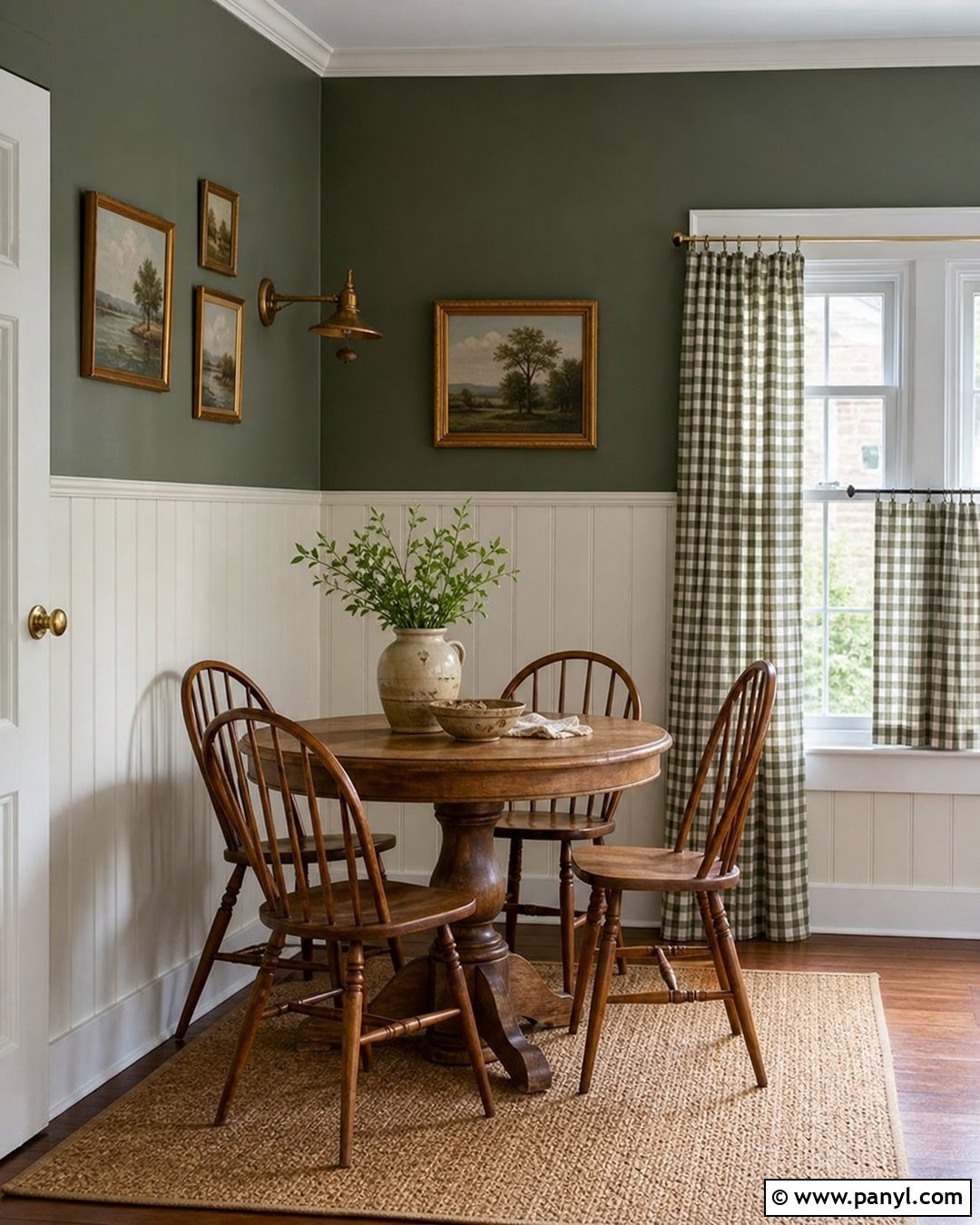 Dark Sage Top Half With Cream Shiplap - 20 Dark Paint Top Half Of Wall Ideas