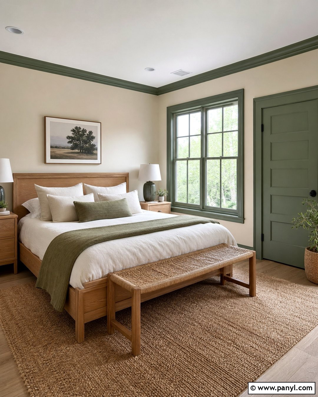 Dark Sage Trim With Pale Beige Walls - 45 darker trim lighter walls