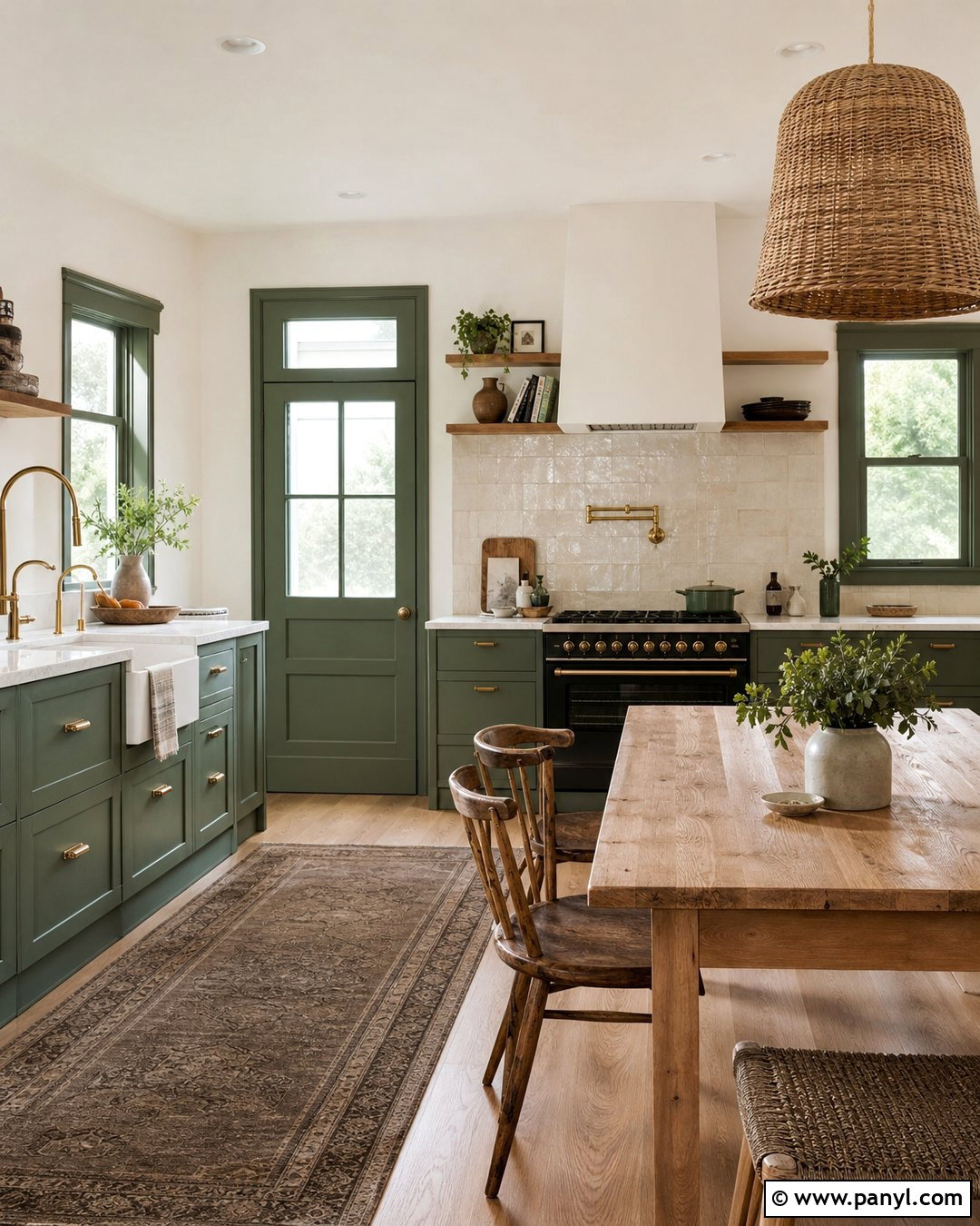 Dark Sage Trim With White Walls - 45 darker trim lighter walls